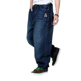 Vaqueros holgados oscuros de estilo hip hop para hombre